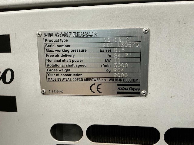2000 atlas copco ga11cff luchtcompressor - afbeelding 5 van  8