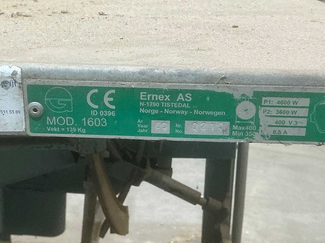 2000 ernex 1603 tafelcirkelzaagmachine - afbeelding 4 van  4