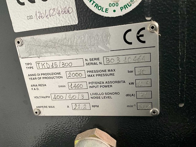 2000 force tkd15/300 schroefcompressor - afbeelding 3 van  3