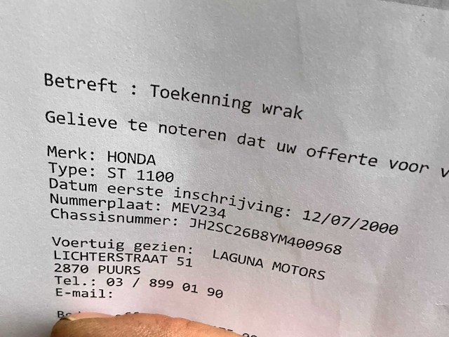 2000 honda par europeau 1100 - afbeelding 9 van  19