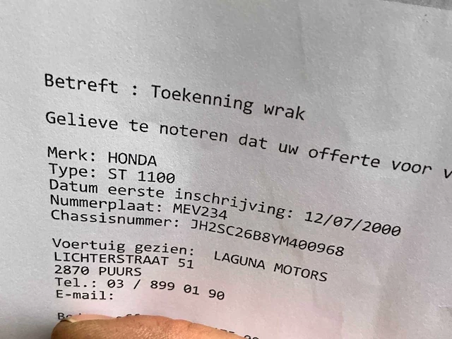 2000 honda par europeau 1100 - afbeelding 17 van  19