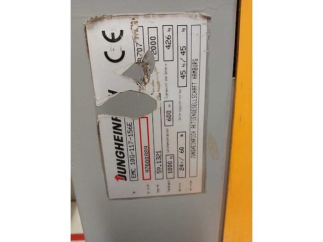 2000 jungheinrich emc 10g-117-156e stapelaar - afbeelding 6 van  6