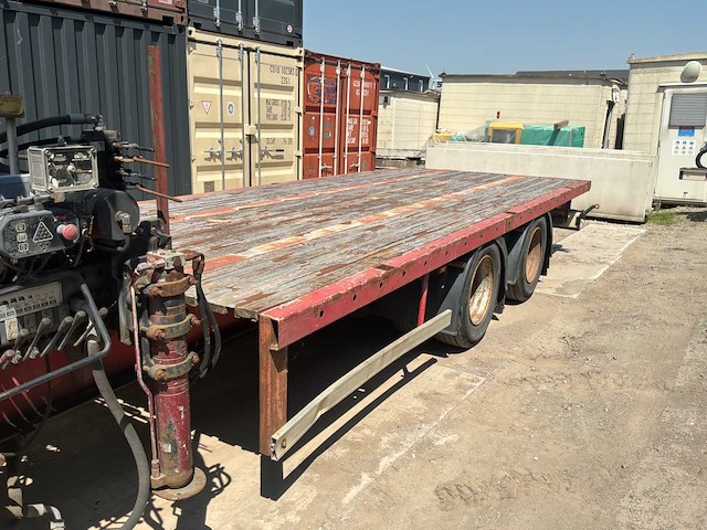 2000 kaiser heavy duty flatbed semi-trailer - hiab spgl2e gelede hydraulische kraan - afbeelding 10 van  35