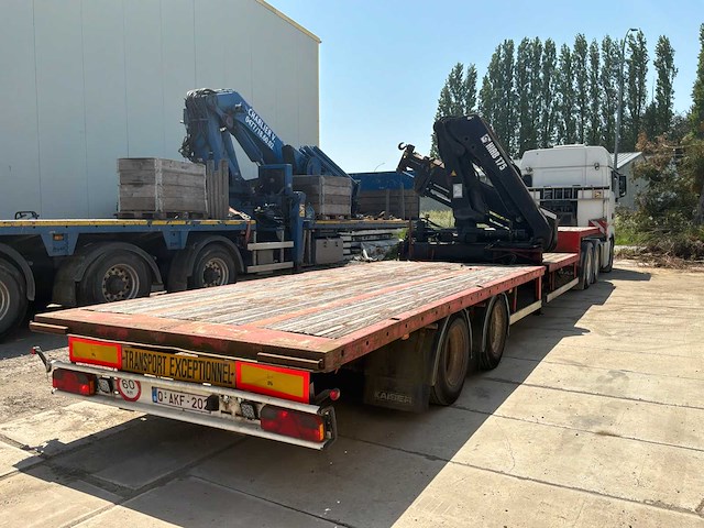 2000 kaiser heavy duty flatbed semi-trailer - hiab spgl2e gelede hydraulische kraan - afbeelding 1 van  35