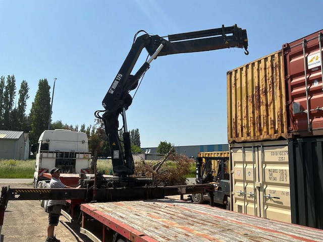 2000 kaiser heavy duty flatbed semi-trailer - hiab spgl2e gelede hydraulische kraan - afbeelding 20 van  35