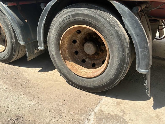 2000 kaiser heavy duty flatbed semi-trailer - hiab spgl2e gelede hydraulische kraan - afbeelding 23 van  35