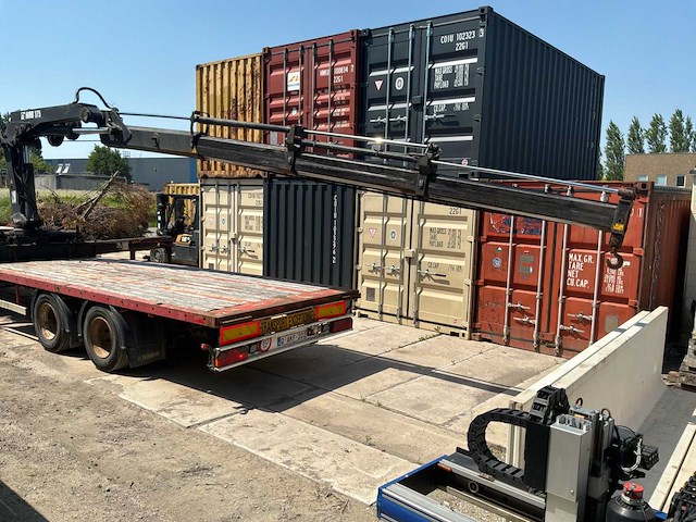 2000 kaiser heavy duty flatbed semi-trailer - hiab spgl2e gelede hydraulische kraan - afbeelding 26 van  35