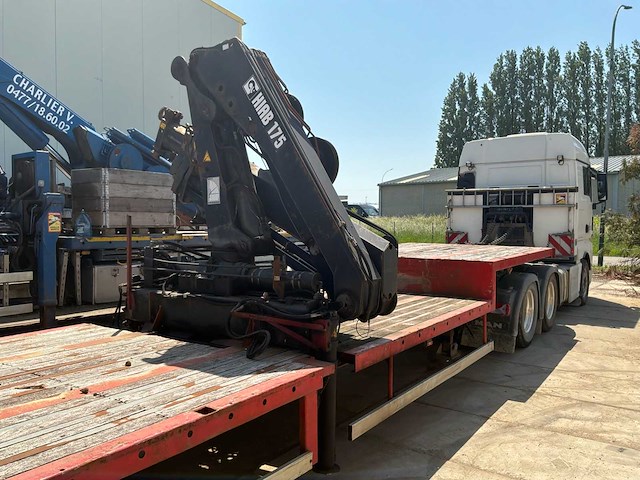 2000 kaiser heavy duty flatbed semi-trailer - hiab spgl2e gelede hydraulische kraan - afbeelding 2 van  35