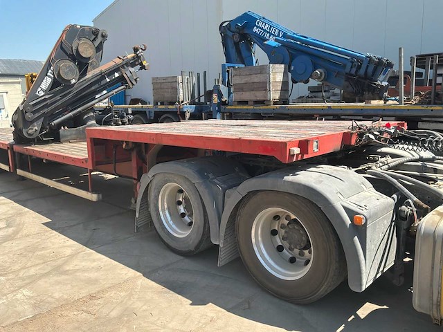 2000 kaiser heavy duty flatbed semi-trailer - hiab spgl2e gelede hydraulische kraan - afbeelding 4 van  35