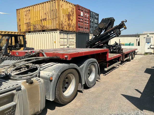 2000 kaiser heavy duty flatbed semi-trailer - hiab spgl2e gelede hydraulische kraan - afbeelding 6 van  35