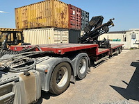 2000 kaiser heavy duty flatbed semi-trailer - hiab spgl2e gelede hydraulische kraan - afbeelding 6 van  35