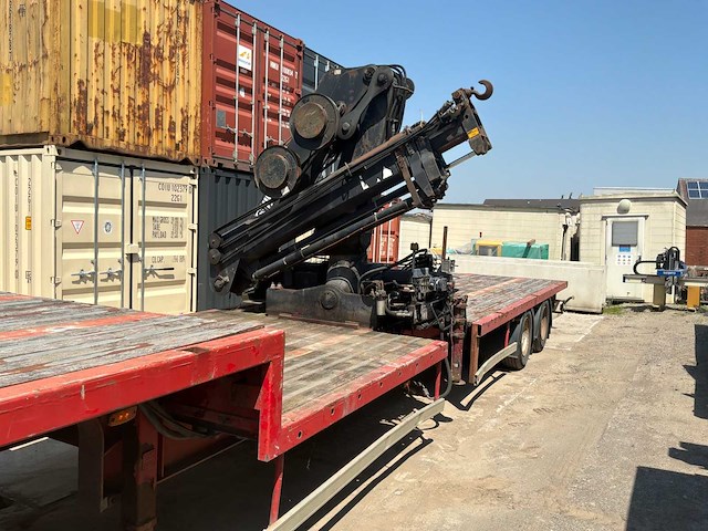 2000 kaiser heavy duty flatbed semi-trailer - hiab spgl2e gelede hydraulische kraan - afbeelding 7 van  35