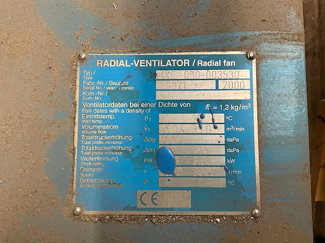 2000 mxe 050-003530 radiale ventilator - afbeelding 5 van  5