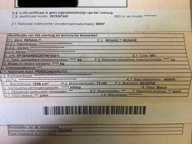 2000 renault megane cabrio personenauto - afbeelding 21 van  30