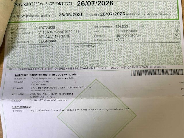 2000 renault megane cabrio personenauto - afbeelding 24 van  30