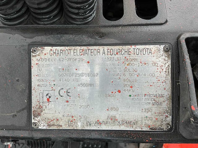 2000 toyota 62-7fdf25 vorkheftruck - afbeelding 4 van  12