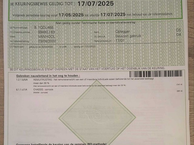 2000 van hool type 3b0049 containerchassis oplegger - afbeelding 20 van  30