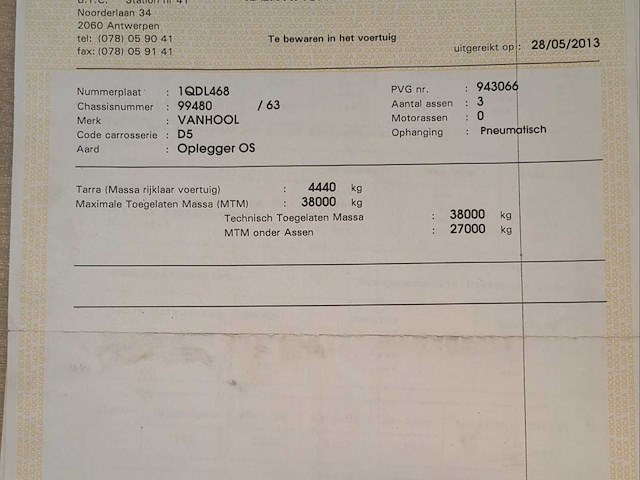 2000 van hool type 3b0049 containerchassis oplegger - afbeelding 21 van  30