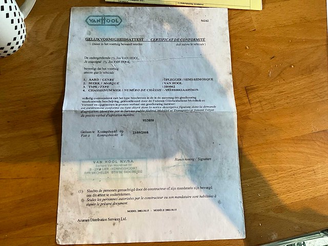 2000 vanhool oplegger - afbeelding 14 van  14