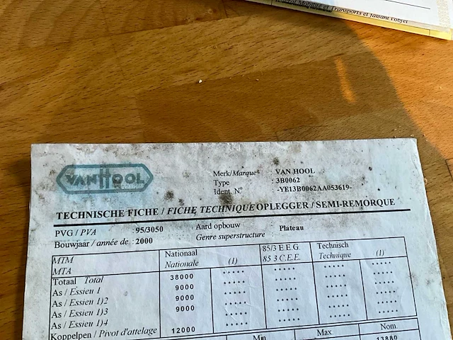 2000 vanhool oplegger - afbeelding 10 van  14
