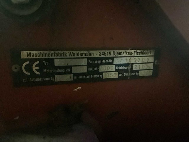 2000 weideman hoftrac 1370 p43 kniklader - afbeelding 9 van  20