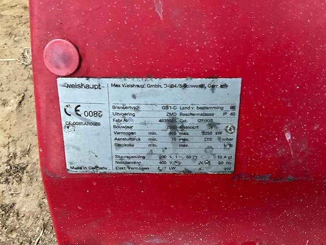 2000 weishaupt g8/1-d industriële verwarmingsinstallatie - afbeelding 12 van  13