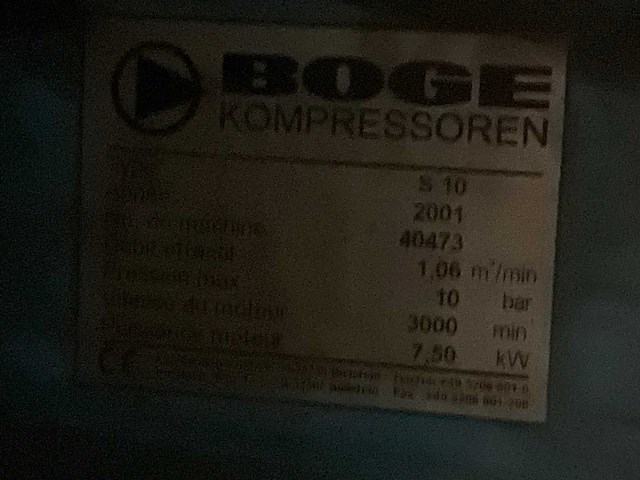 2001 boge s10 schroefcompressor - afbeelding 5 van  8