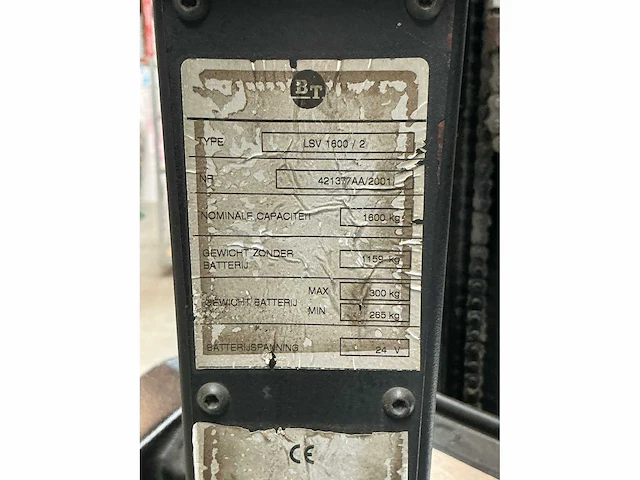 2001 bt lsv 1600/2 stapelaar - afbeelding 8 van  9