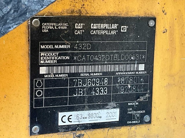 2001 cat 432d schranklader - afbeelding 15 van  25