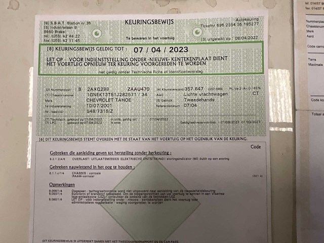 2001 chevrolet tahoe - oldtimer - afbeelding 19 van  26