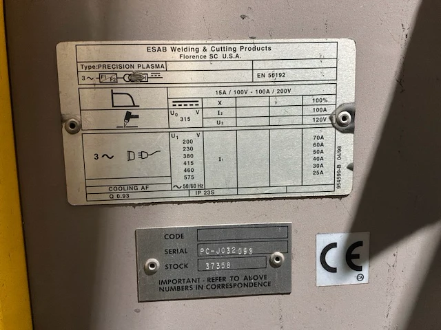 2001 esab pegasus cnc plasmasnijmachine - afbeelding 33 van  41