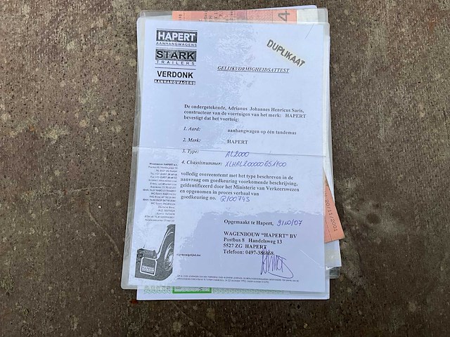 2001 hapert al2000 aanhangwagen - afbeelding 12 van  17