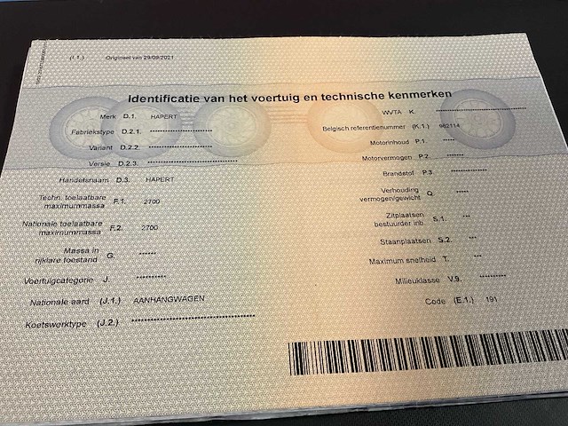 2001 happert al2700 - aanhangwagen - afbeelding 9 van  22