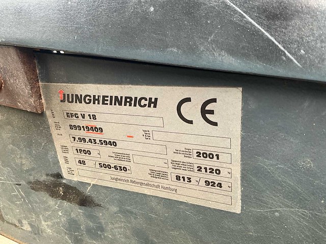2001 jungheinrich vmax efg v18 1800kg - afbeelding 18 van  25