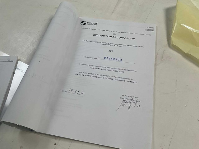 2001 masterwood k21 multispindel boormachine - afbeelding 6 van  16