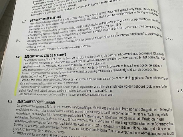 2001 masterwood k21 multispindel boormachine - afbeelding 8 van  16