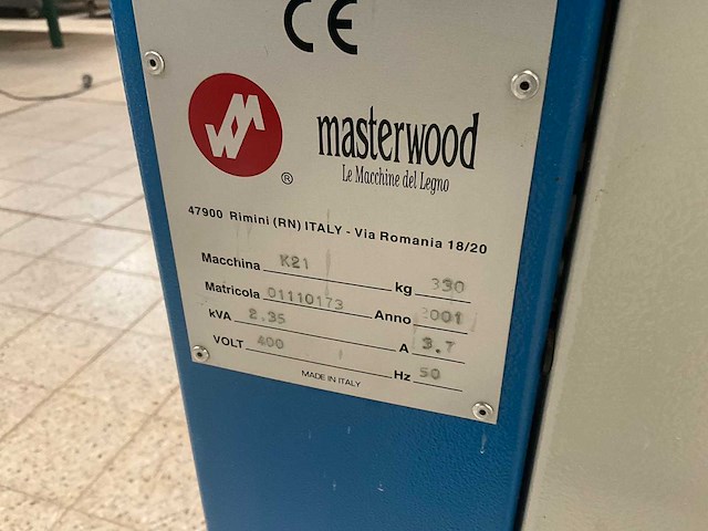 2001 masterwood k21 multispindel boormachine - afbeelding 16 van  16