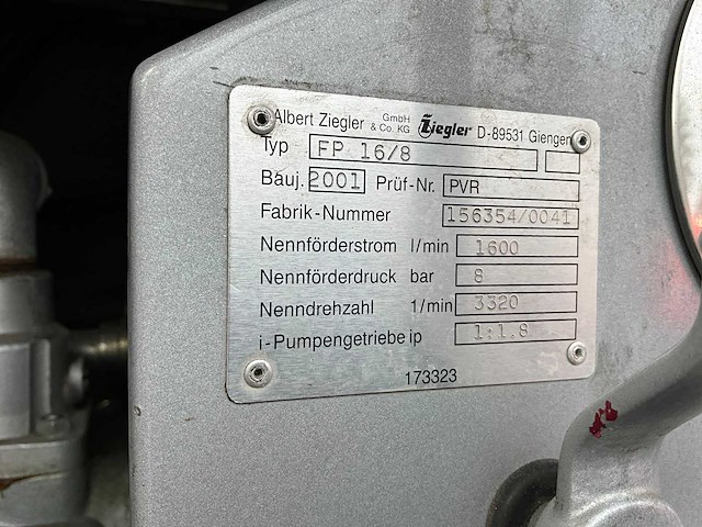 2001 mercedes benz 1325f brandweerwagen pomp vrachtwagen - afbeelding 17 van  29