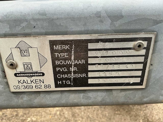 2001 rd 2/200 geremde aanhangwagen met zeil - afbeelding 6 van  9