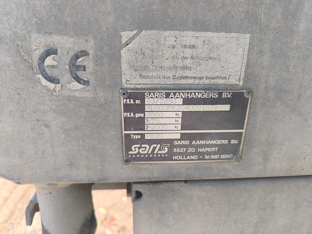 2001 saris pk20 aanhangwagen - afbeelding 7 van  7
