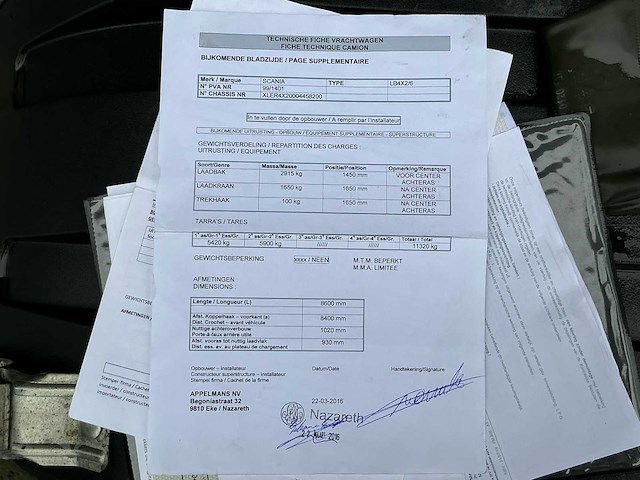 2001 scania gb4x2/6 vrachtwagen + kraan - afbeelding 42 van  47