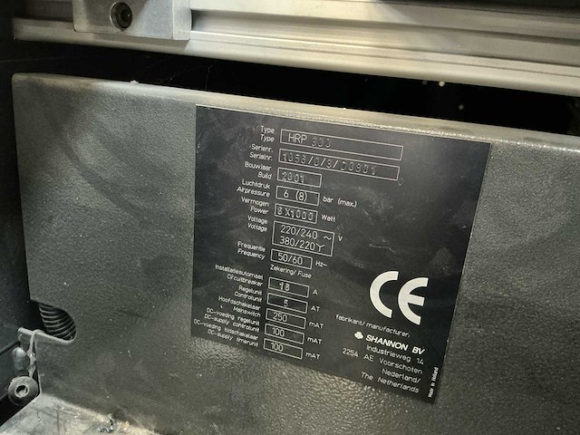 2001 shannon hrp300 kunststof-buig machine - afbeelding 2 van  14