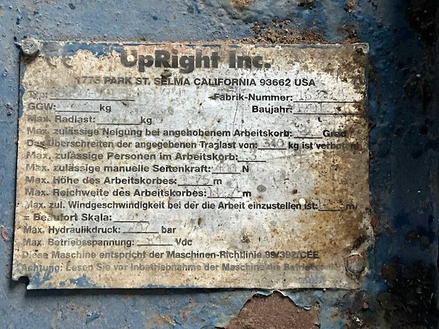2001 upright 67350-021 schaarlift - afbeelding 4 van  16