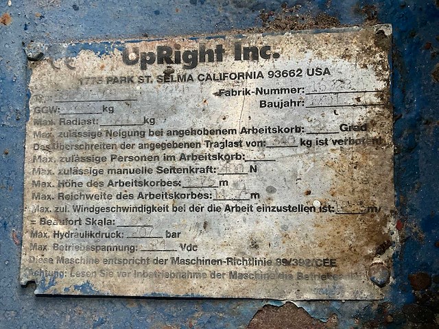 2001 upright 67350-021 schaarlift - afbeelding 3 van  10