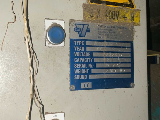 2001 valvan balling systems valvan hydraulische press + unit transvac sup jumbo mk2 hydraulische pers, compactor line en transvac unit - afbeelding 5 van  24