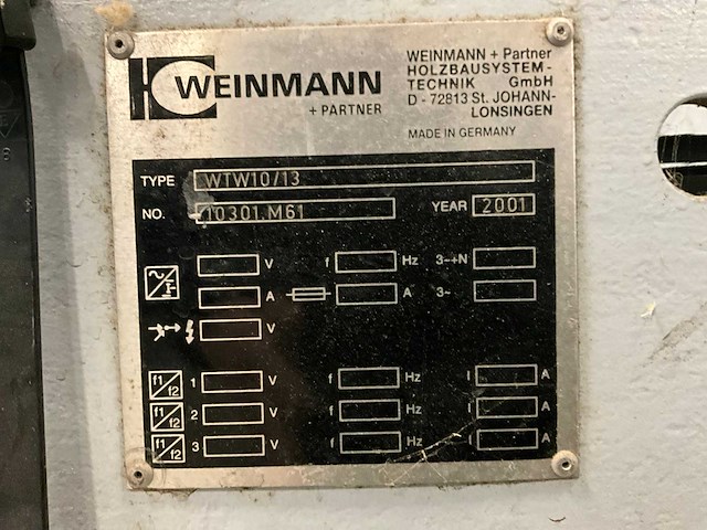 2001 weinmann wtw10/13 vlindertafel/keertafel - afbeelding 13 van  17