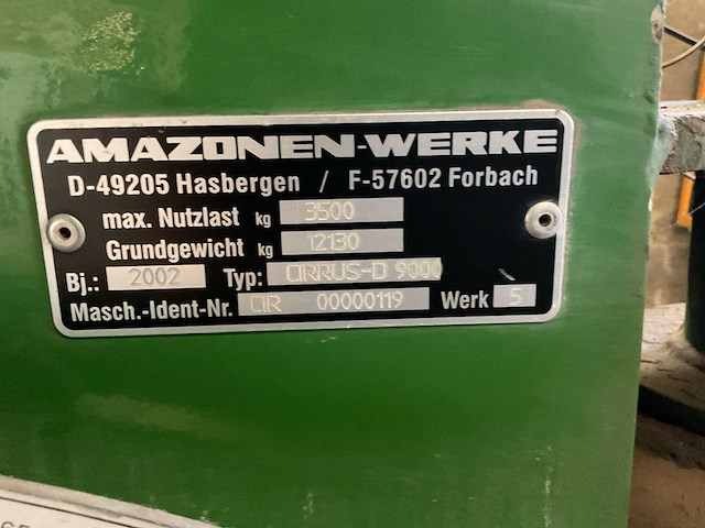 2002 amazone cirrus 9000 zaaibedcombinatie - afbeelding 9 van  31