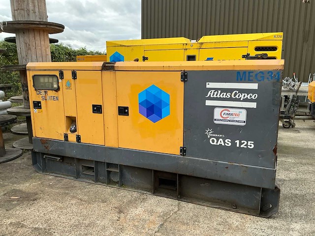 2002 atlas copco qas 125/volvo stroomgenerator - afbeelding 1 van  6