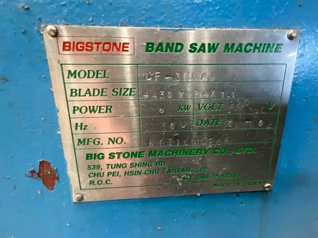 2002 bigstone metalen horizontale bandzaagmachine - afbeelding 5 van  13