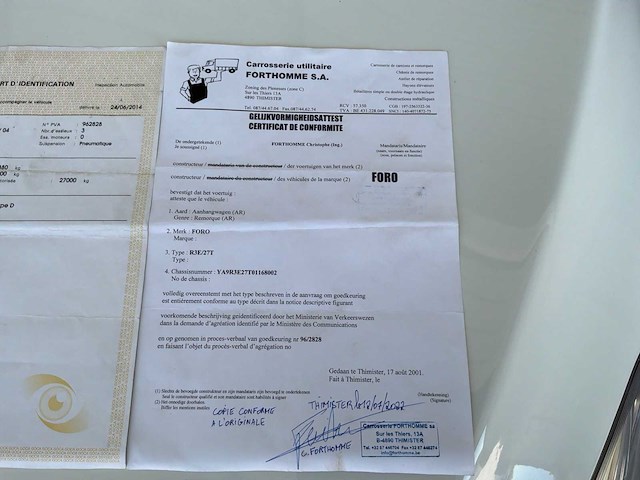 2002 forthomme / foro r3e/27t veetrailer - afbeelding 27 van  38